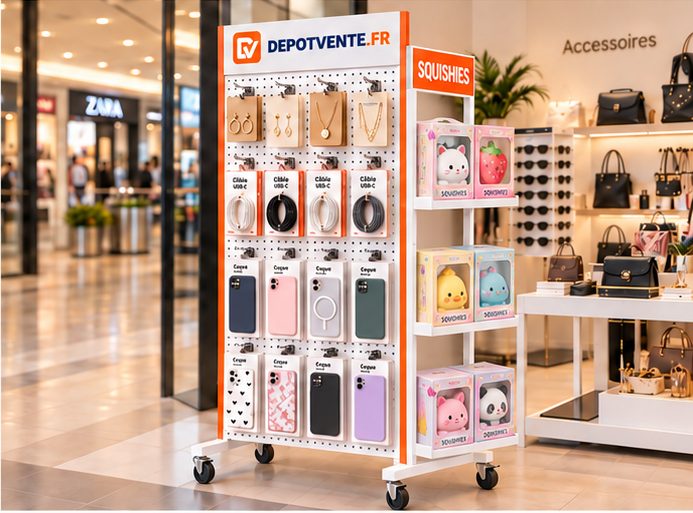 Présentoir DEPOTVENTE.FR en centre commercial